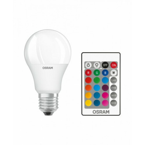 Лампа светодиодная LED Retrofit RGBW lamps with remote control 60 FR 9 W/2700K E27 | 4058075430891 | OSRAM