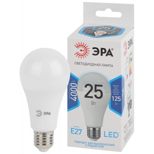 Лампа светодиодная LED 25Вт E27 4000К СТАНДАРТ груша | Б0035335 | ЭРА
