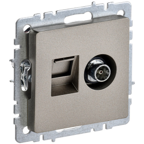 BRITE Роз. двойная TV+RJ45 кат.5E РТВ/РК12-БрШ шампань | BR-AK20-1-K37 | IEK