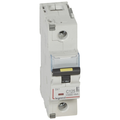 Выключатель автоматический однополюсный DX3 10000 125А C 16кА (1,5 мод) | 409142 | Legrand
