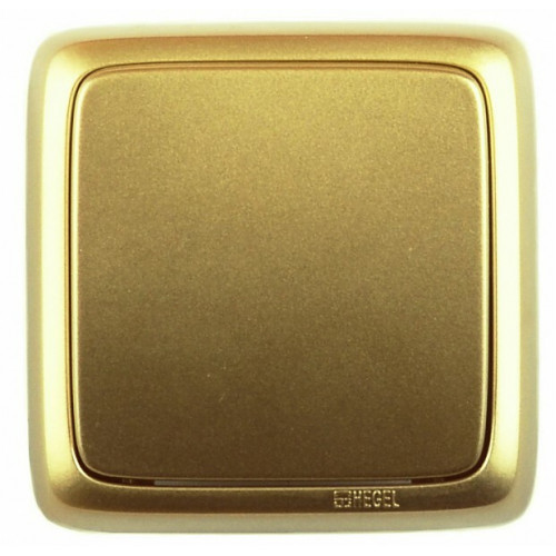 Выключатель открытой установки, одноклавишный, цвет золото | ВА16-111-07 | HEGEL