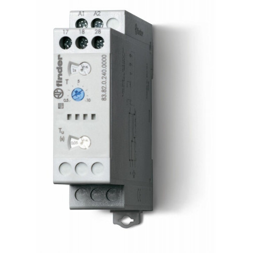 Модульный таймер 1-функциональный (SD); питание 24…240В АС/DC; 2NO 16A; ширина 22.5мм; регулировка времени 0.05с…10дней; степень защиты IP20