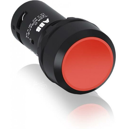 Кнопка CP1-10R-11 красная без фиксации 1НО+1HЗ (черное декоративное кольцо)|1SFA619100R1071| ABB
