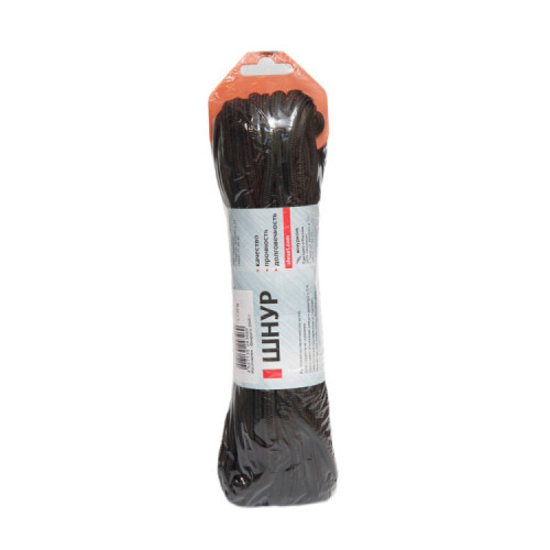 Шнур плетеный ПЭ 6 мм с серд., 24-пряд. черный 20 м | 140360 | Tech-KREP