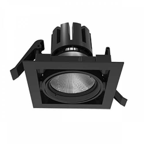 Cветильник светодиодный DL-TETRIS поворотный 35° 165*165*140mm 25W 4000K IP20 RAL9005 черный матовый | V1-R0-90424-10000-2002540 | VARTON