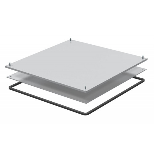 Кассетная рамка с выемкой для напольного покрытия для монтажного основания 383x383x9 мм (сталь) (BEK F350-2 5) | 7400760 | OBO Bettermann
