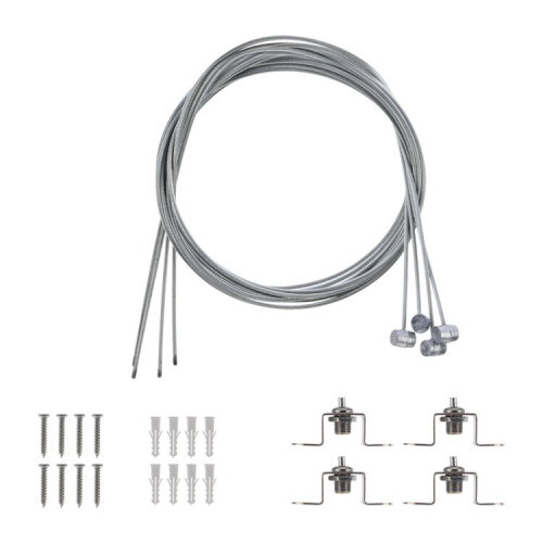 Комплект подвесных крепежей для светодиодных панелей № 1 (Трос; Винт самонарезающий; Дюбель пластмассовый,Кронштейн) | 606-301 | Rexant