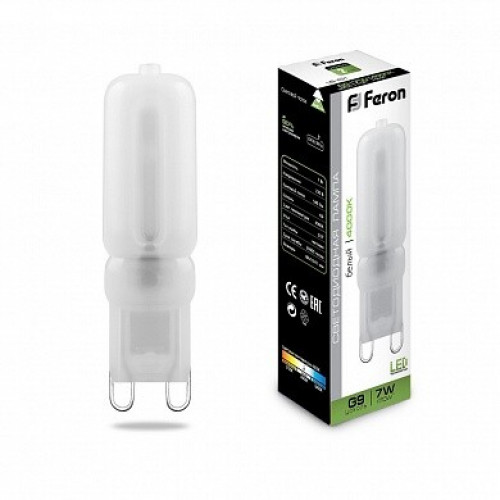 Лампа светодиодная LB-431 (7W) 230V G9 4000K 16x60mm | 25756 | FERON