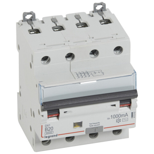 Выключатель автоматический дифференциальный DX3 6000 4п 20А B 1000мА тип AС | 411362 | Legrand
