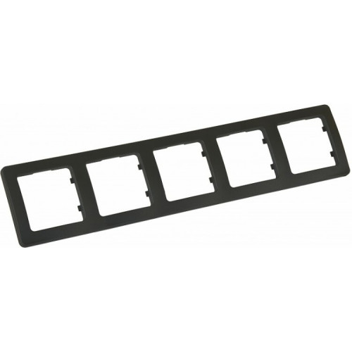 Рамка пятиместная, скрытой установки, цвет черный | Р405-08 | HEGEL