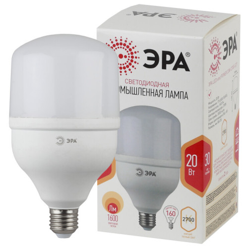 Лампа светодиодная промышленная LED POWER T80-20W-2700-E27 (диод, колок, 20Вт, тепл, E27) (40/600) (40/1280) | Б0049587 | ЭРА