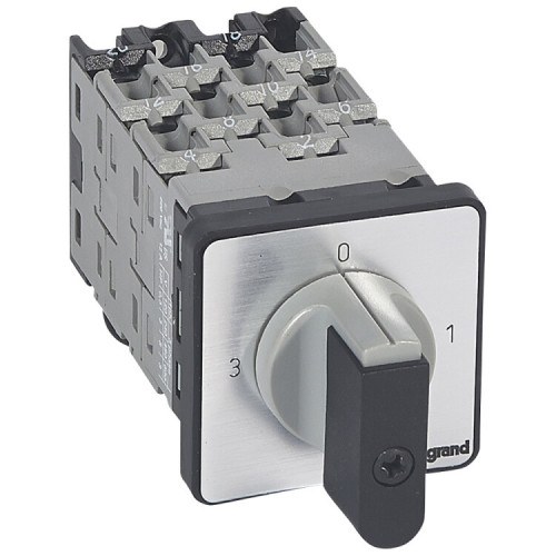 Трехпозиционный переключатель с положением ''0'' - PR 12 - 3П - 9 контактов - крепление на дверце | 027504 | Legrand
