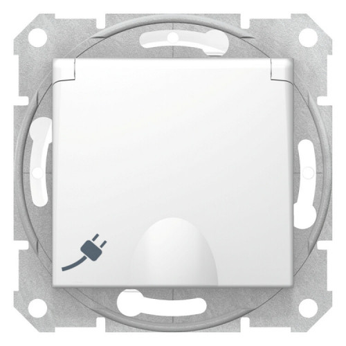 Sedna Белый Розетка 1-я с/з с защитными шторками с крышкой IP44 | SDN3100321 | Schneider Electric
