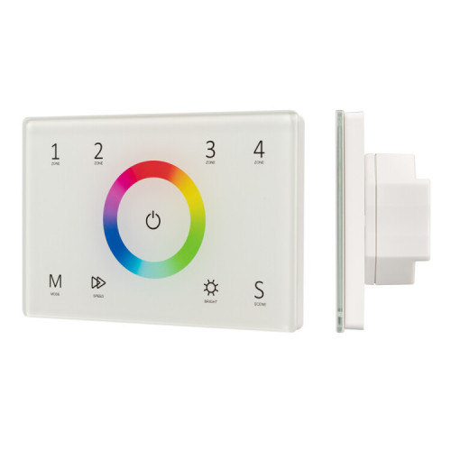 Панель Sens SMART-P83-RGB White (230V, 4 зоны, 2.4G) (Arlight, IP20 Пластик, 5 лет) | 028402 | Arlight