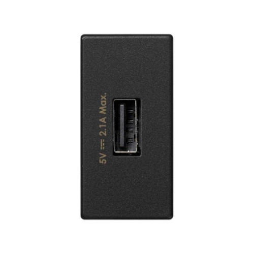 Simon Connect Зарядное устройство USB, К45, узкий модуль, 5 В, 2,1 А, графит | K126D-14 | Simon