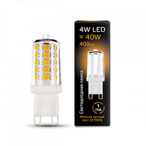 Лампа светодиодная LED 4Вт G9 AC185-265В 2700К керамика | 107309104 | Gauss