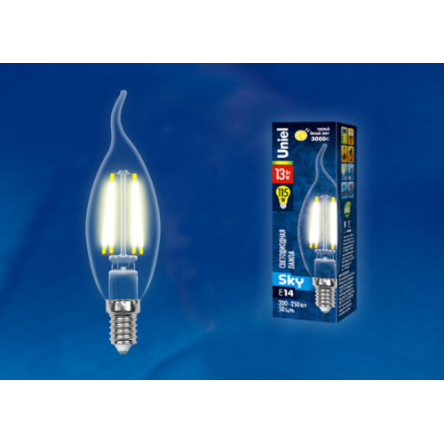 Лампа светодиодная LED-CW35-13W/3000K/E14/CL PLS02WH LED. 
