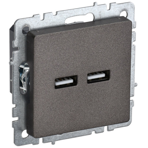 BRITE Розетка USB A+A 3,1А РЮ10-1-БрТБ темная бронза | BR-U21-D31-K45 | IEK