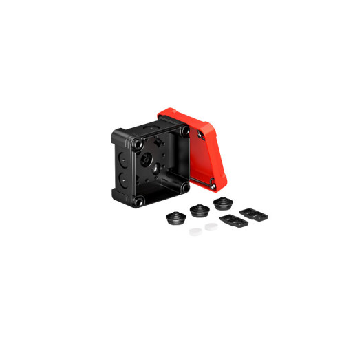 Распределительная коробка X01, IP 67, 95х95х60 мм, черная с красной крышкой | 2005140 | OBO Bettermann