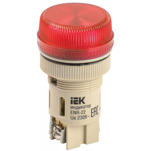 Лампа ENR-22 сигнальная d22мм красный неон/240В цилиндр | BLS40-ENR-K04 | IEK