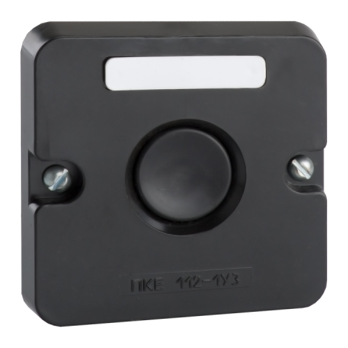 Пост кнопочный ПКЕ 112-1-У3-IP40 (черная кнопка) | 150731 | КЭАЗ