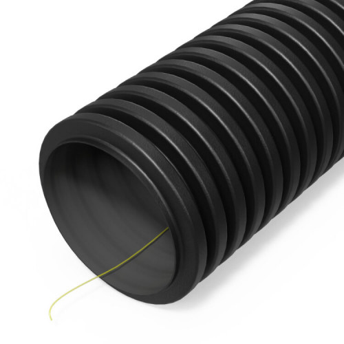Труба гофрированная двустенная ПНД гибкая тип 450 (SN16) стойкая к ультрафиолету с/з черная d75 мм (50м/уп) | PR15.0311 | Промрукав