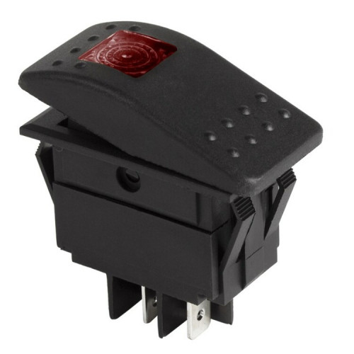 Выключатель клавишный 250 В ON-OFF красный с подсветкой | 36-4490 | REXANT