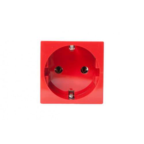 Розетка электрическая 2К+З (красный) со шторками | 200014 | SPL