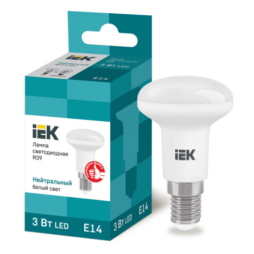 Лампа светодиодная LED 3Вт Е14 220В 4000К R39 рефлектор | LLE-R39-3-230-40-E14 | IEK