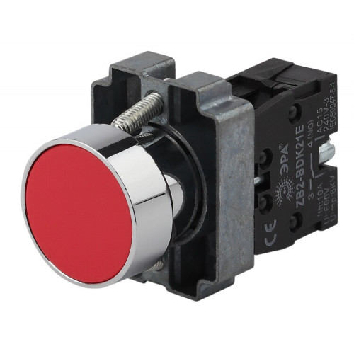 Кнопка управления LAY5-BA41 без подсветки красная 1з (20/200/8000) | Б0045666 | ЭРА