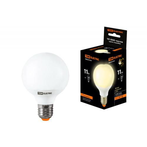 Лампа энергосберегающая КЛЛ 11Вт Е27 827 шарообразная G55 | SQ0323-0161 | TDM
