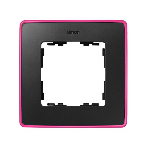 Simon 82 Рамка декоративная, 1 пост, Select, Neon, S82 Detail, графит-розовый | 8201610-261 | Simon