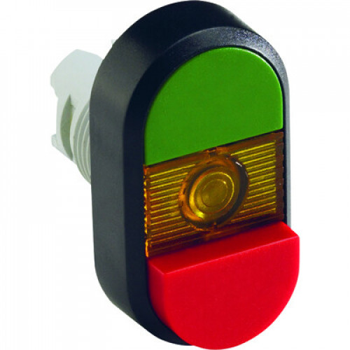 Кнопка двойная MPD14-11Y (зеленая/красная-выступающая) желтая ли нза с текстом (ON/OFF) | 1SFA611143R1103 | ABB