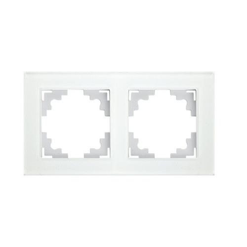 Рамка горизонтальная 2-местная, серия Катрин, GFR00-7002-01, белый | 39255 | STEKKER