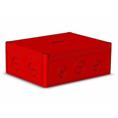 Коробка 240х190х93 ПК поликорбанат красный цвет корпуса и крышки,крышка низкая,DIN-рейка РП1 | КР2803-743 | HEGEL