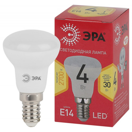 Лампа светодиодная RED LINE LED R39-4W-827-E14 R E14 4Вт рефлектор теплый белый свет | Б0052442 | ЭРА