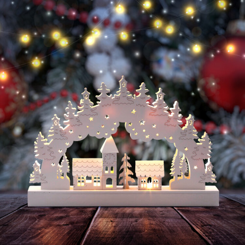 Новогодний декоративный светильник Зима EGNDS-02 с подсветкой, 32*20 см, 2АА, IP20 | Б0051929 | ЭРА
