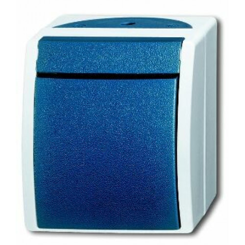 Кнопка 1-клавишная, 1-полюсная, с N-клеммой, IP44, для открытого монтажа, серия ocean, цвет серый/сине-зелёный | 1484-0-0382 | 2CKA001484A0382 | ABB