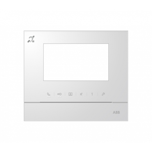 Рамка для абонентского устройства 4,3, белый глянцевый, с символом индукционной петли | 2TMA070130W0060 | ABB