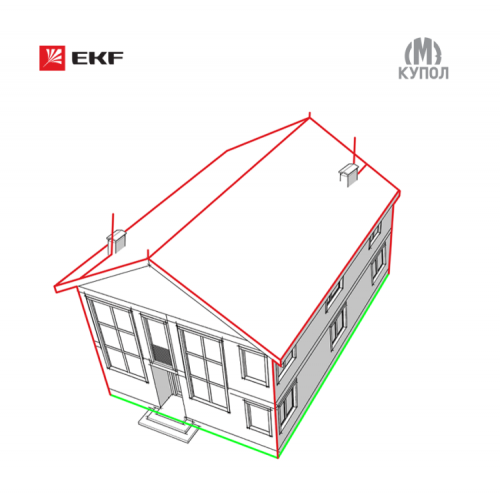 Комплект молниезащиты частного дома габ. 15х18м PROxima| lp-15x18 | EKF