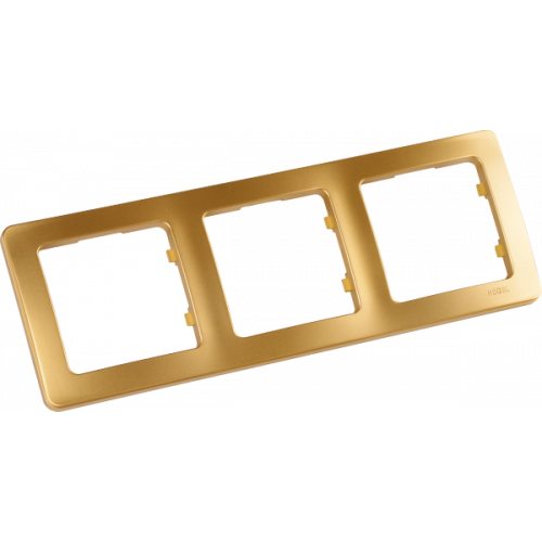 Рамка трёхместная, скрытой установки, цвет золото | Р403-07 | HEGEL