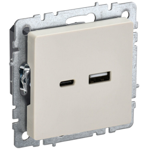 BRITE Розетка USB A+C 18Вт РЮ11-1-БрКр бежевый | BR-U22-018-K10 | IEK