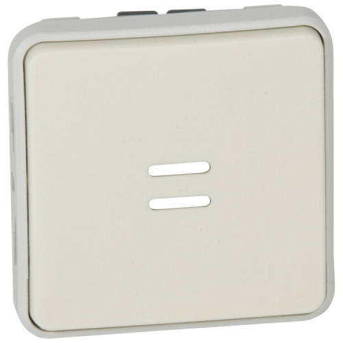 Plexo Белый Выключатель 1-клавишный кнопочный с подсв. НО-контакт IP55 | 069632 | Legrand
