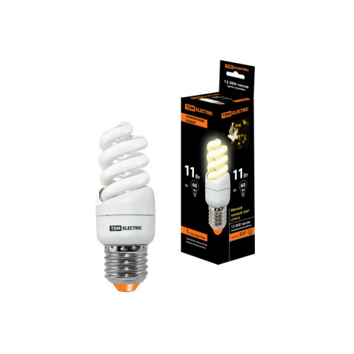 Лампа энергосберегающая КЛЛ-FSТ2-11 Вт-2700 К–Е27 КОМПАКТ (35х98 мм) | SQ0323-0175 | TDM