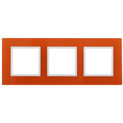 14-5103-22 Электроустановка ЭРА Рамка на 3 поста, стекло, Эра Elegance, оранжевый+бел | Б0034513 | ЭРА