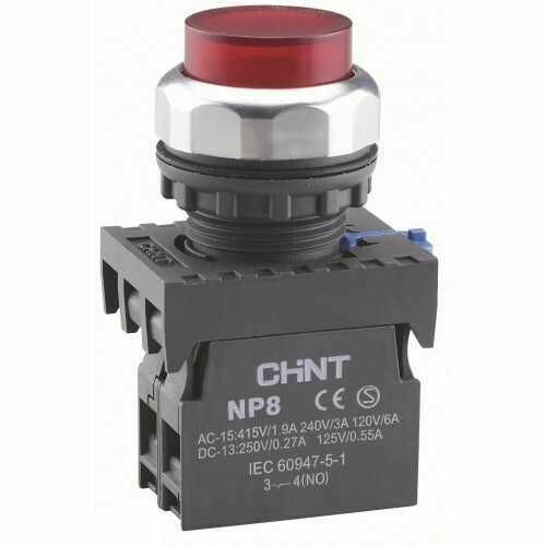 Кнопка управления NP8-10BND 1НО зеленая AC/DC24В(LED) IP65 (R) | 667240 | CHINT