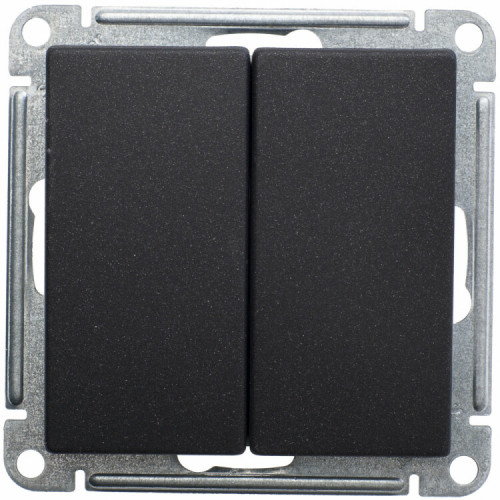 Wessen 59 Черный бархат Выключатель 2-клавишный 10АХ | VS510-252-6-86 | SE