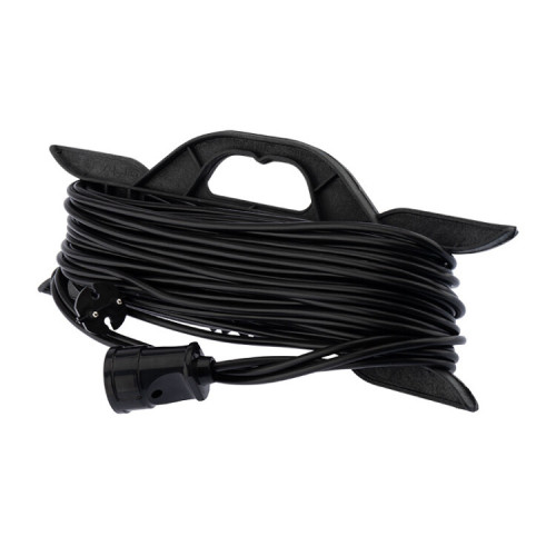 Удлинитель-шнур на рамке ПВС 2х0.75, 30 м, б/з, 6 А, 1300 Вт, IP20, черный (Сделано в России) | 11-7103 | PROconnect