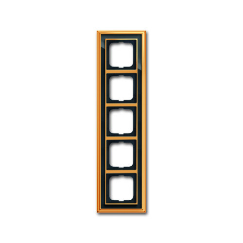 Рамка 5-постовая, серия Династия, Латунь полированная, черное стекло | 1754-0-4569 | 2CKA001754A4569 | ABB
