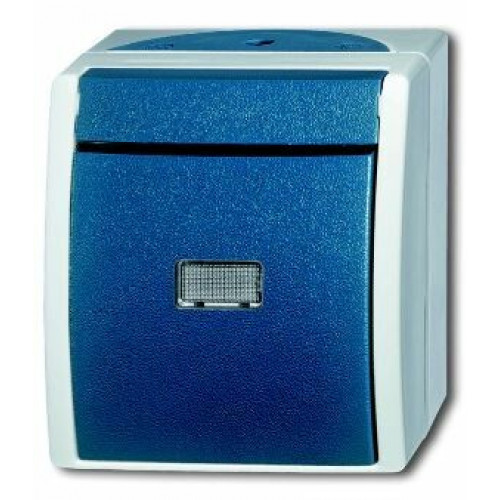 Кнопка 1-клавишная, 1-полюсная, с подсветкой, IP44, для открытого монтажа, серия ocean, цвет серый/сине-зелёный | 1484-0-0383 | 2CKA001484A0383 | ABB